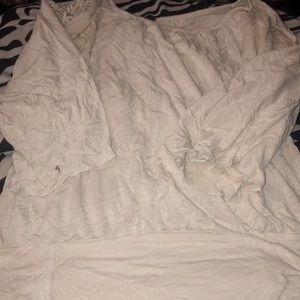 white quarter sleeve blouse